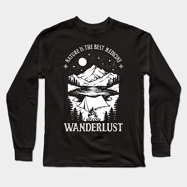 Camping Life Nature Wanderer Long Sleeve T-Shirt by Luwa Apparel